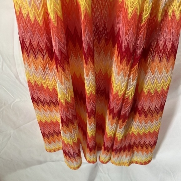 C & C California: Sheer red/orange/yellow beach coverup with pockets- M - Picture 6 of 16